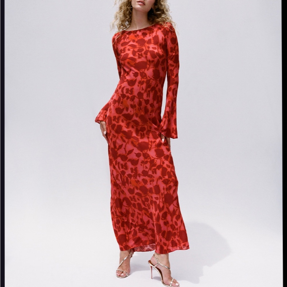 Red floral maxi